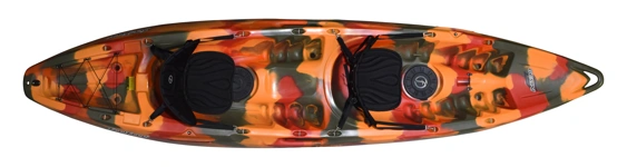 gemini two person kayak in fire camo with two seats
