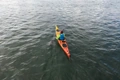 The Riot Brittany 16.5 Sea Kayak being paddled in calm coastal conditions