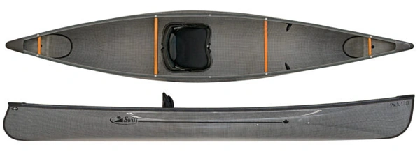 Swift Canoes Pack 12.6 Lightweight Open Canoe With Kayak Style Seat - Carbon Innegra H-Weave