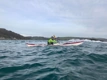 The Norse Bylgja kayak being paddled in coastal waters