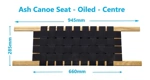 Replacement Oiled Wood Webbed Canoe Middle Centre Replacement Seat