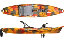 The Feelfree Flash PD Pedal Drive Kayak shown in the Fire Camo colour