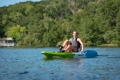 The Feelfree Flash PD kayak being pedalled across a lake