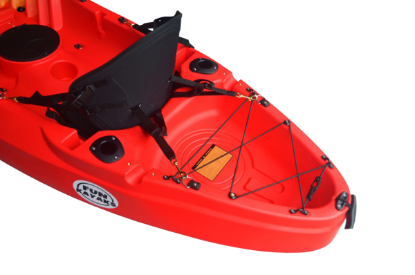 Rear storage with bungees for trolley or dry bag