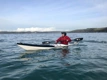 The Norse Idun kayak being paddled in coastal waters