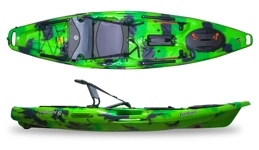 The Feelfree Moken 10 Lite V2 Fishing Kayak shown in Green Flash