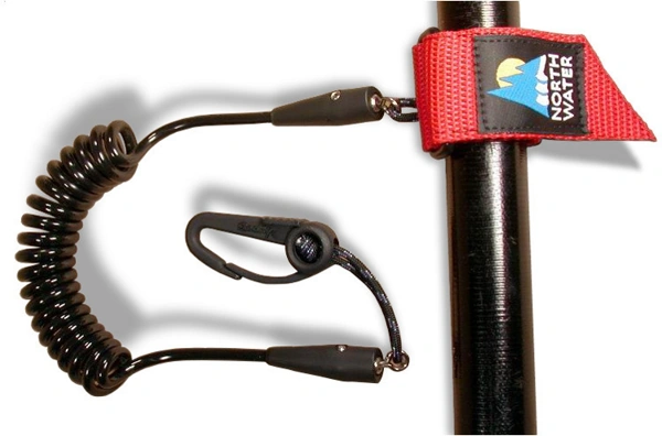 Coiled paddle leash from North Water