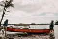 The Old Town Penobscot Canoe being carried by the paddlers