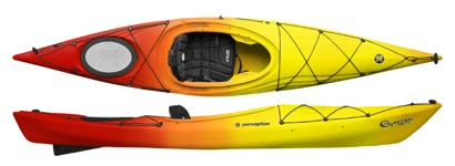 Perception  Expression 11 touring kayak in highly visible sunset