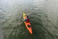 An above view of the Riot Edge 15 paddling along a tidal river in the UK