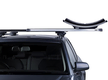 thule slide bars extended with canoe carrier