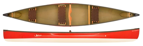 Swift Canoes Keewaydin 16 Combi Lightweight Touring Open Canoe - Ruby/Champagne 