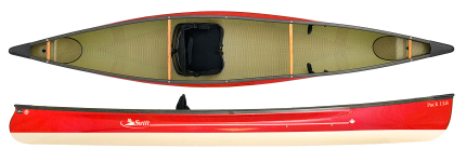 Swift Canoes Cruiser 13.8 Lightweight Solo Open Canoe With Kayak Style Seat Pack Boat Ruby/Champagne 