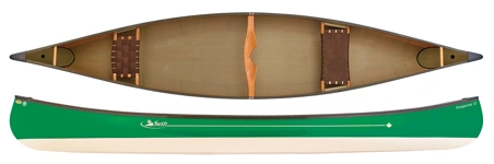 Swift Canoes Prospector 15 - Lightweight Open Canoe - Emerald/Champagne