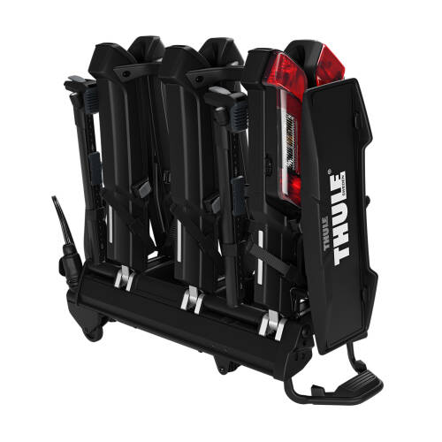 Folded nature of the Thule Epos 3 Bike towbar bike rack, ideal of compact storage