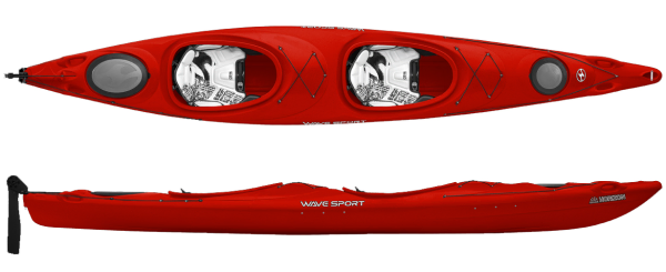 wave sport horizon whiteout red with rudder